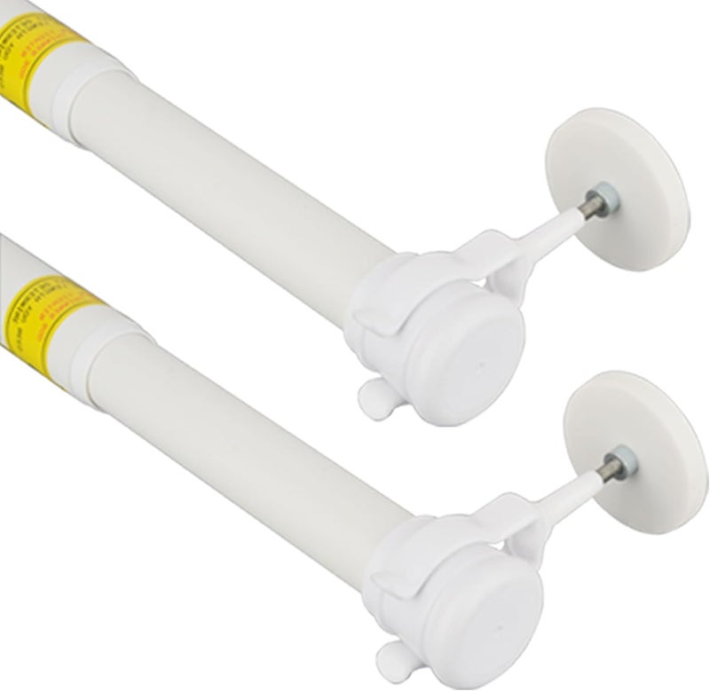 MUTUACTOR 2PCS Magnetic Curtains Rod,No Drilling Heavy-Duty Magnetic Door Curtains Rods White for Metal Doors,Adjustable Window Curtain Rods Anti-Slip Y-Clamp Magnet Curtain Rod Holder White - Image 1
